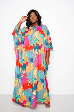Load image into Gallery viewer, Maxi Batwing Tunic Dress With Tie Back
