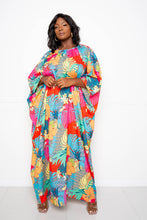 Load image into Gallery viewer, Maxi Batwing Tunic Dress With Tie Back
