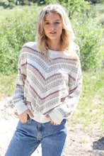 Load image into Gallery viewer, Stripe Knit Cotton Blend Long Sleeve Top
