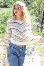 Load image into Gallery viewer, Stripe Knit Cotton Blend Long Sleeve Top
