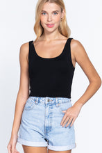Load image into Gallery viewer, Scoop Neck 2 Ply Crop Tank Top
