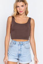 Load image into Gallery viewer, Scoop Neck 2 Ply Crop Tank Top
