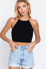 Load image into Gallery viewer, Lace Up Open Cross Back Crop Cami
