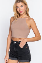 Load image into Gallery viewer, Lace Up Open Cross Back Crop Cami
