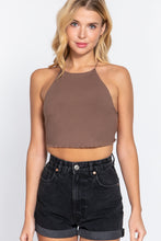 Load image into Gallery viewer, Lace Up Open Cross Back Crop Cami
