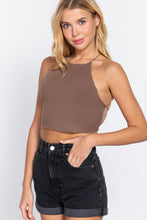 Load image into Gallery viewer, Lace Up Open Cross Back Crop Cami
