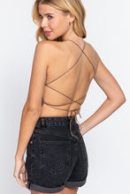 Load image into Gallery viewer, Lace Up Open Cross Back Crop Cami
