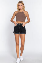 Load image into Gallery viewer, Lace Up Open Cross Back Crop Cami
