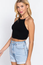 Load image into Gallery viewer, Lace Up Open Cross Back Crop Cami
