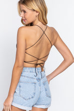 Load image into Gallery viewer, Lace Up Open Cross Back Crop Cami
