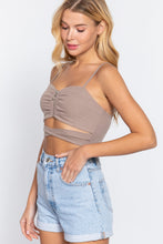 Load image into Gallery viewer, Zippered Cross Rib Knit Crop Cami
