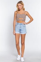 Load image into Gallery viewer, Zippered Cross Rib Knit Crop Cami

