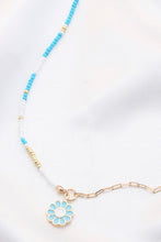 Load image into Gallery viewer, Flower Charm Beaded Oval Link Necklace
