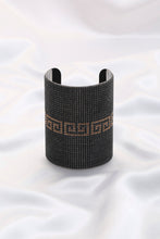 Load image into Gallery viewer, Greek Pattern Wide Rhinestone Cuff Bracelet
