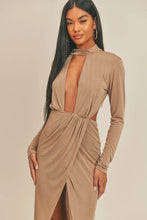 Load image into Gallery viewer, Pecan Brown Open Front Dress

