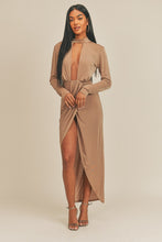 Load image into Gallery viewer, Pecan Brown Open Front Dress
