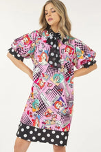 Load image into Gallery viewer, Print Midi Dress With Polka Dot Finish

