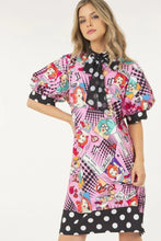 Load image into Gallery viewer, Print Midi Dress With Polka Dot Finish
