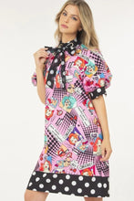Load image into Gallery viewer, Print Midi Dress With Polka Dot Finish
