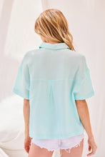 Load image into Gallery viewer, Collar Neck Button Down Front Pockets Solid Cotton Gauze Top
