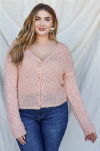 Load image into Gallery viewer, Plus Textured Knit Long Sleeve Cardigan Top
