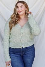 Load image into Gallery viewer, Plus Textured Knit Long Sleeve Cardigan Top
