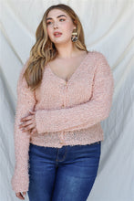 Load image into Gallery viewer, Plus Textured Knit Long Sleeve Cardigan Top
