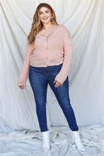 Load image into Gallery viewer, Plus Textured Knit Long Sleeve Cardigan Top
