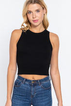 Load image into Gallery viewer, Halter Neck Rib Crop Tank Top
