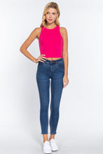 Load image into Gallery viewer, Halter Neck Rib Crop Tank Top
