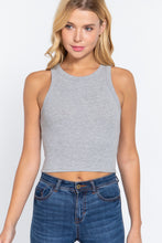 Load image into Gallery viewer, Halter Neck Rib Crop Tank Top
