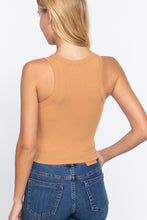 Load image into Gallery viewer, Halter Neck Rib Crop Tank Top
