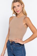 Load image into Gallery viewer, Halter Neck Rib Crop Tank Top
