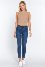 Load image into Gallery viewer, Halter Neck Rib Crop Tank Top

