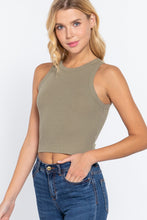 Load image into Gallery viewer, Halter Neck Rib Crop Tank Top
