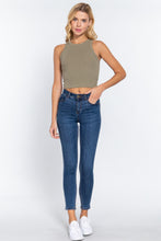 Load image into Gallery viewer, Halter Neck Rib Crop Tank Top

