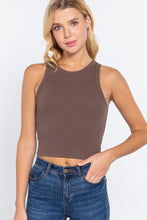 Load image into Gallery viewer, Halter Neck Rib Crop Tank Top
