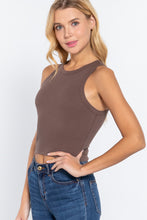 Load image into Gallery viewer, Halter Neck Rib Crop Tank Top
