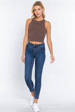 Load image into Gallery viewer, Halter Neck Rib Crop Tank Top
