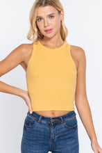 Load image into Gallery viewer, Halter Neck Rib Crop Tank Top
