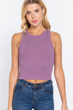 Load image into Gallery viewer, Halter Neck Rib Crop Tank Top
