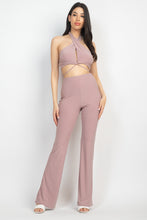 Load image into Gallery viewer, Solid Halter Top And Elastic Leggings Set
