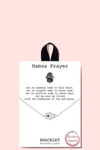 Load image into Gallery viewer, 18k Gold Rhodium Dipped Hamsa Prayer Bracelet
