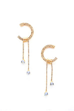 Load image into Gallery viewer, C Shape Rhinestone Dangle Earrng
