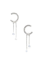 Load image into Gallery viewer, C Shape Rhinestone Dangle Earrng
