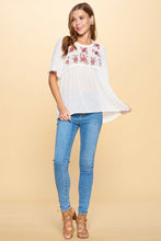 Load image into Gallery viewer, This Detailed Lace Trimmed Bubble Chiffon Blouse

