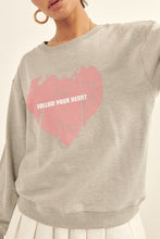 Load image into Gallery viewer, Vintage-style Heart Graphic Print French Terry Knit Sweatshirt
