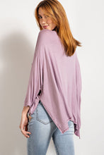 Load image into Gallery viewer, Rounded Neckline 3/4 Sleeves Washed Top

