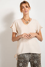 Load image into Gallery viewer, V Neckline Wing Sleeves Woven Top
