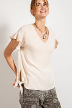 Load image into Gallery viewer, V Neckline Wing Sleeves Woven Top
